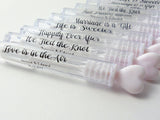 Black lettering Clear Wedding Bubble Labels Wedding Favor Stickers