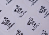 White Round Name Labels Name Stickers