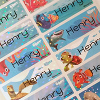 Waterproof Name Labels, Name Sticker, Character Labels, Disney Finding Dory Name Labels