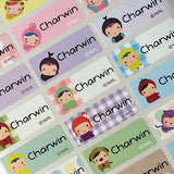 Happy Child Character Medium Name Labels