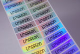 Silver Hologram Large Name Labels