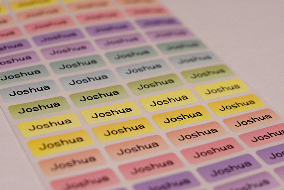 Name Labels Small Custom Vivid Kids Waterproof Small Name Labels $5.99 l Rainbow Labels ...
